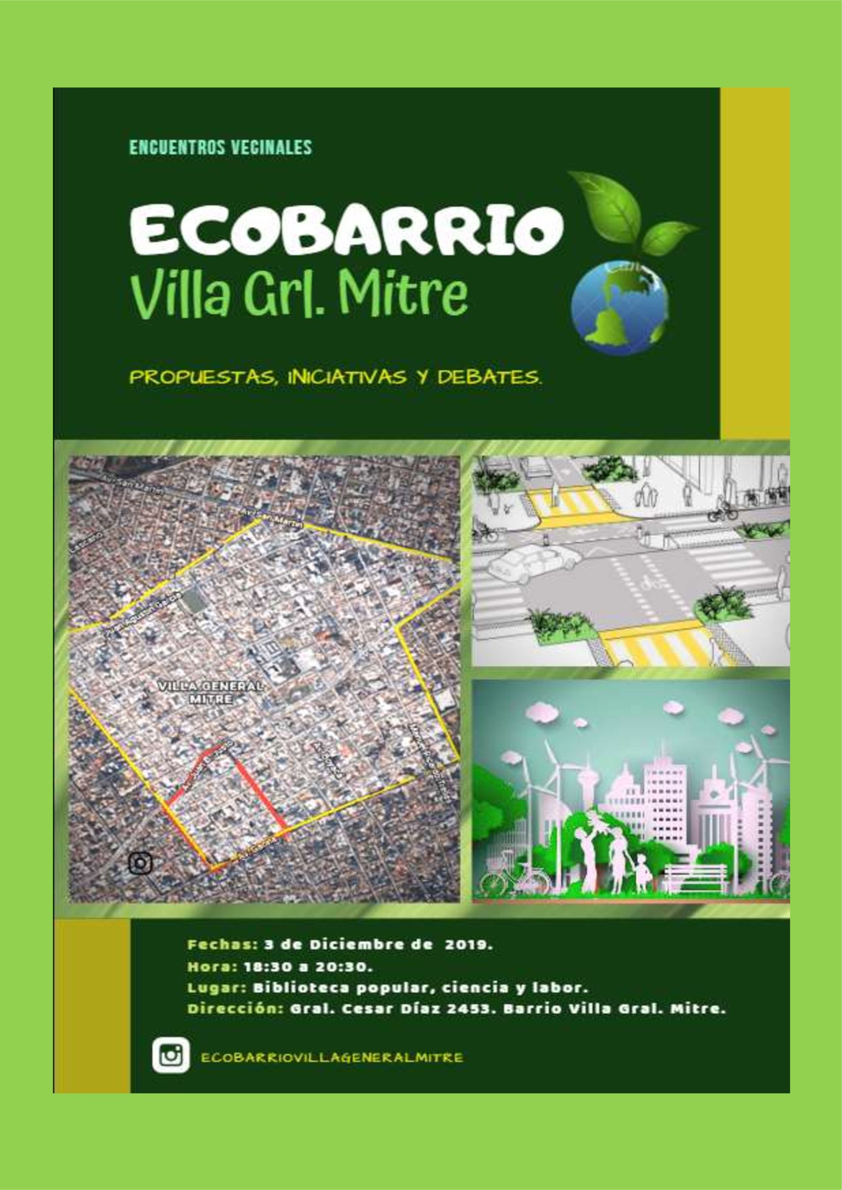 Se realizara una reunión en el club Ciencia y Labor por la “Iniciativa  Ecobarrio” para Villa Gral. Mitre | El Adán Buenos Ayres